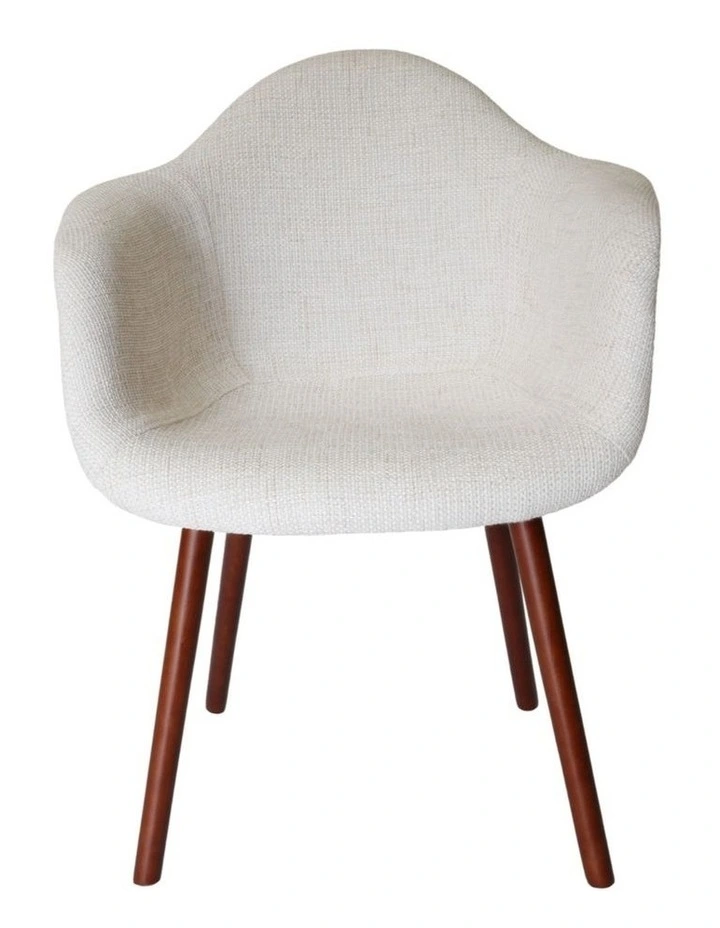 Replica Eames DAW Hal Inspired Chair, Fabric & Walnut image 1