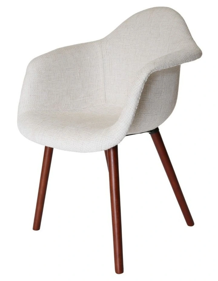 Replica Eames DAW Hal Inspired Chair, Fabric & Walnut image 2