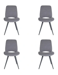 Pack of 4, Spencer Dining Chair, Black Legs