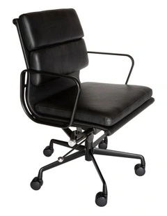Replica Eames Mid Back Soft Pad Office Chair, All Black
