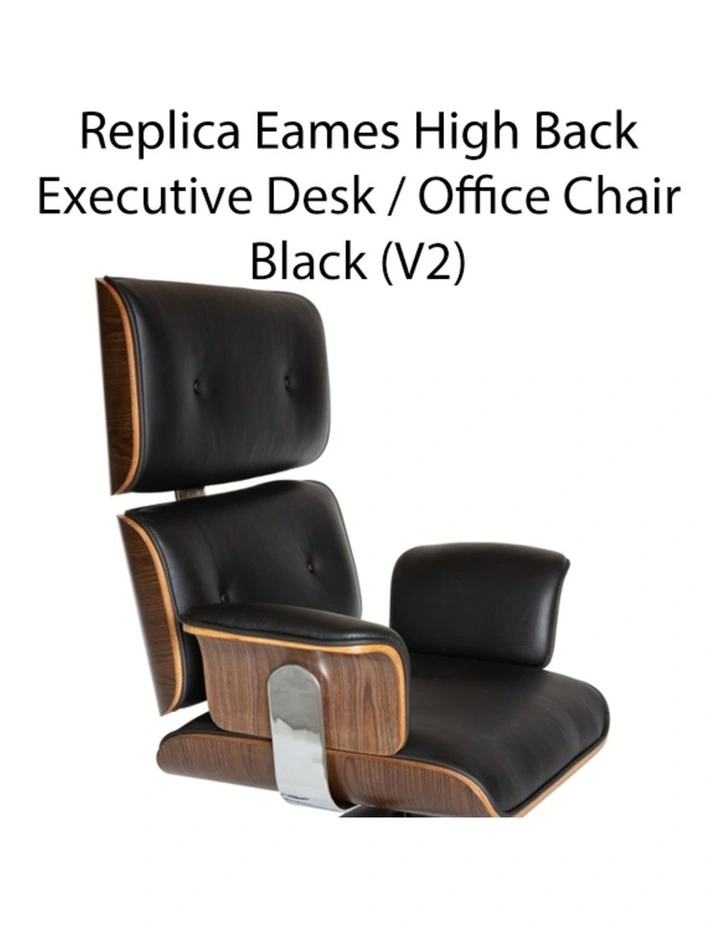 Replica Eames High Back Executive Desk, Office Chair, Black (V2) image 7