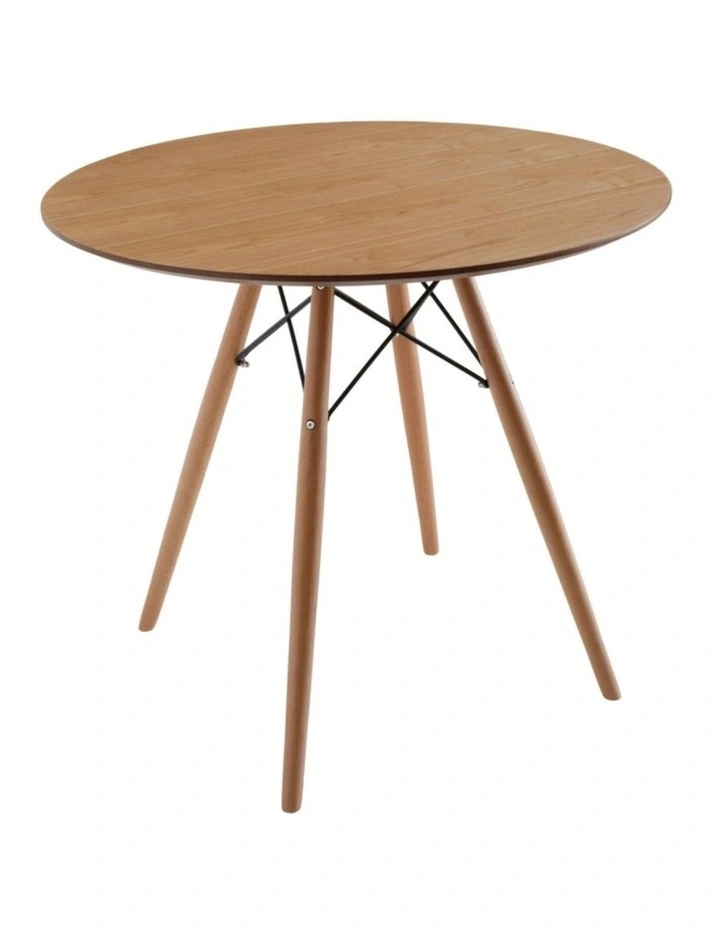 Replica Eames Round Wood Dining Table, 80cm image 1