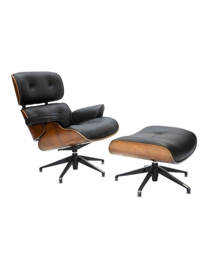 Replica Eames Lounge Chair, 5 Star Ottoman image 1
