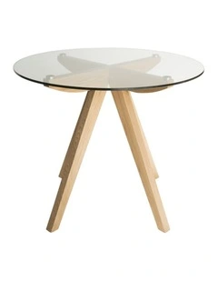 Amber Collection, Round Glass Dining Table, 90cm