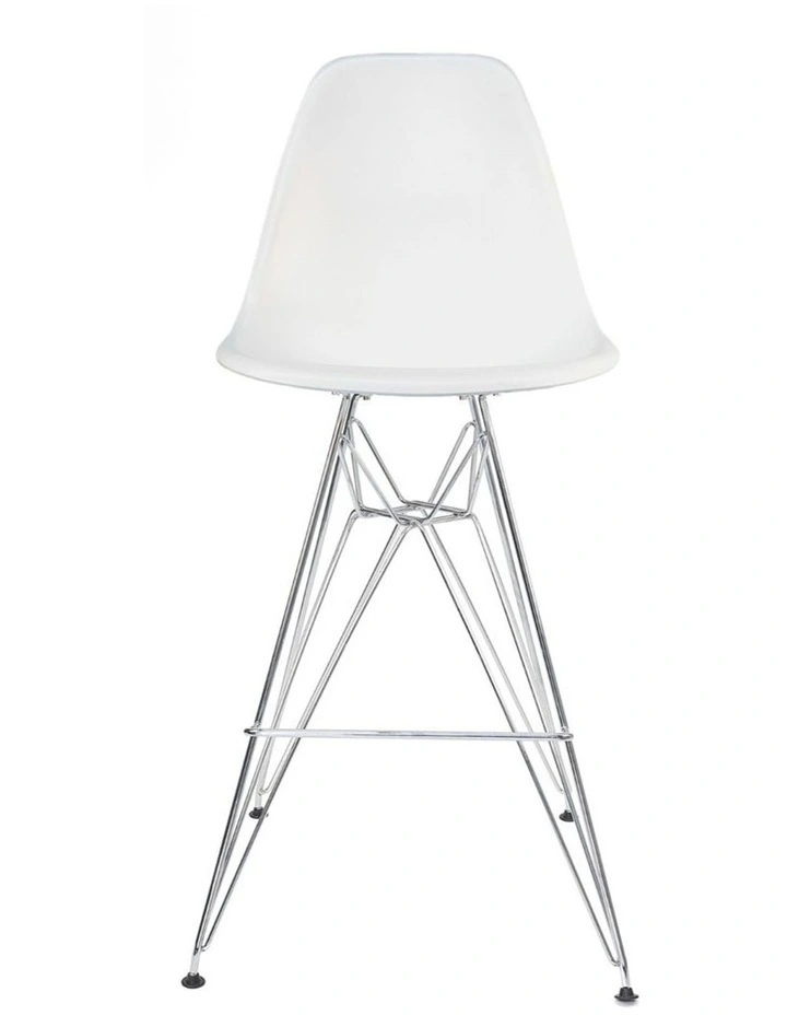 Replica Eames DSR Stool, Plastic & Chrome image 1