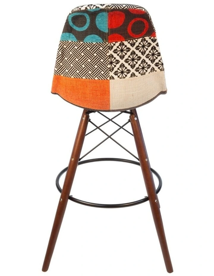 Pack of 2, Replica Eames DSW Stool, Fabric & Walnut image 6