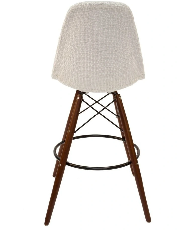 Pack of 2, Replica Eames DSW Stool, Fabric & Walnut image 5