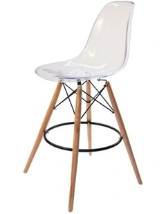 Replica Eames DSW Stool, Clear & Natural
