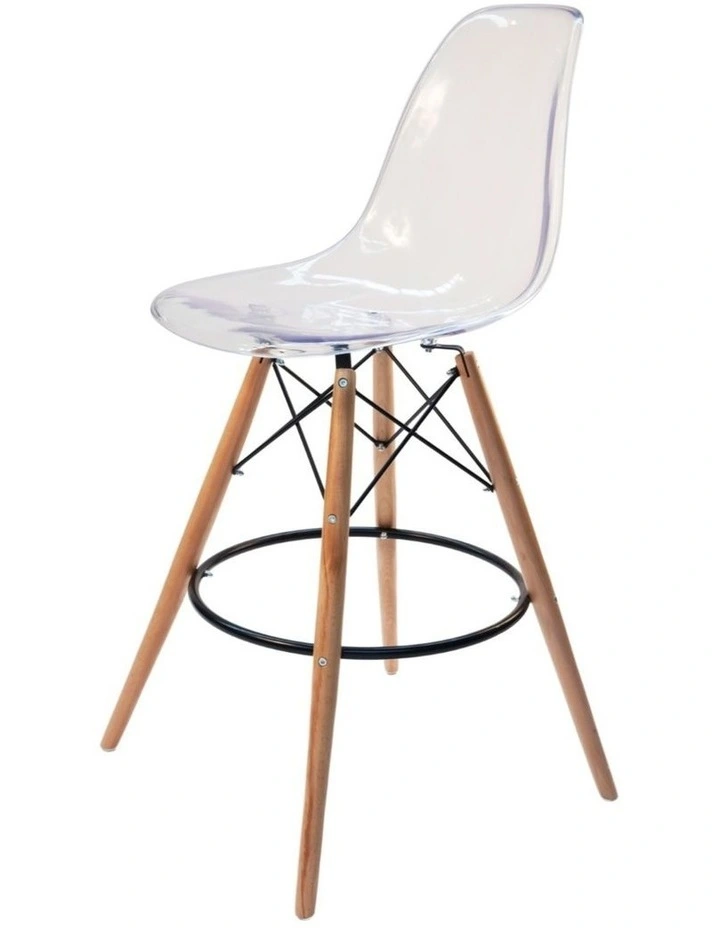 Replica Eames DSW Stool, Clear & Natural image 1
