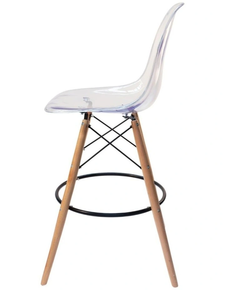 Replica Eames DSW Stool, Clear & Natural image 3