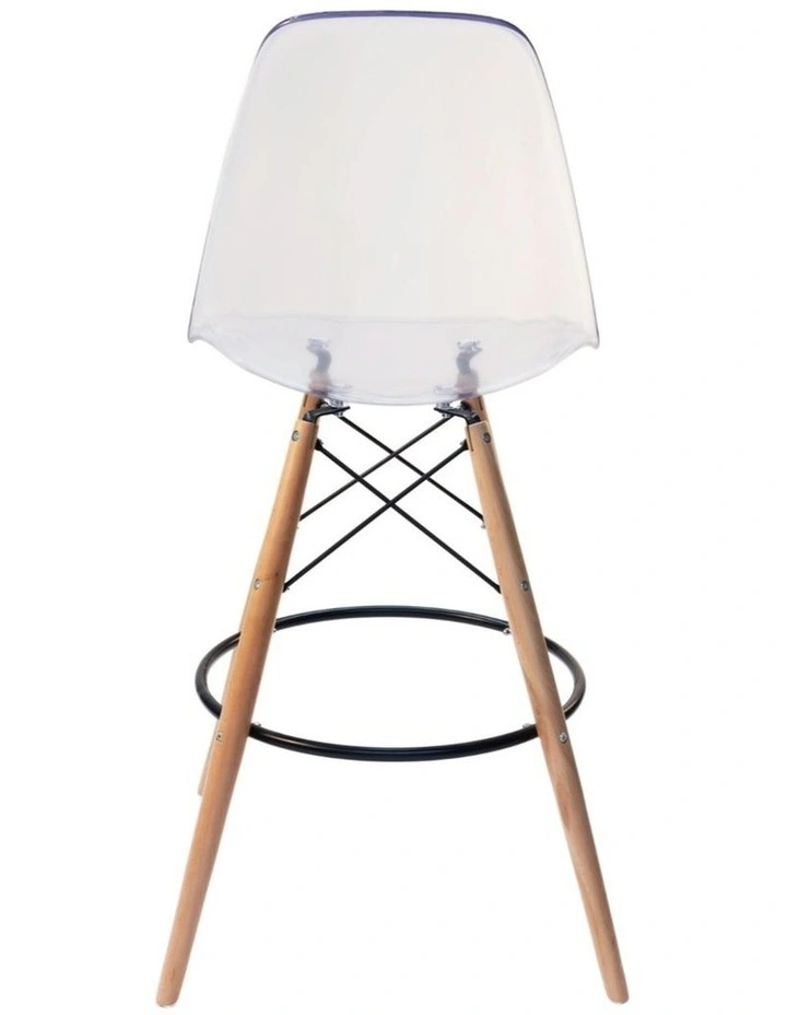 Replica Eames DSW Stool, Clear & Natural image 4