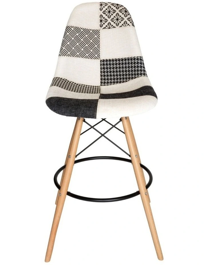 Replica Eames DSW Stool, Fabric & Natural image 1