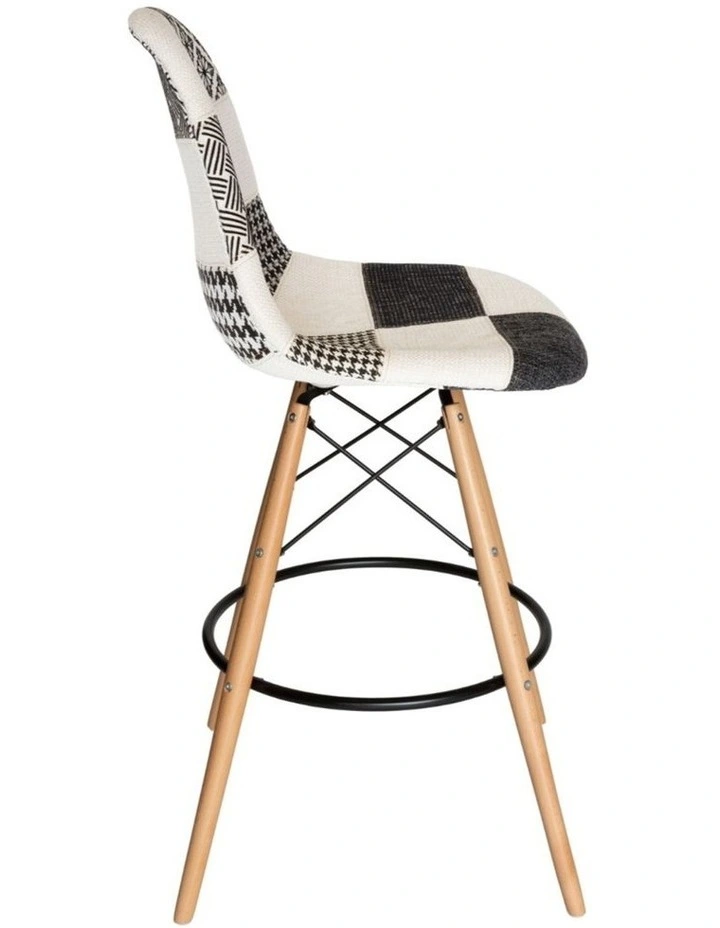 Replica Eames DSW Stool, Fabric & Natural image 3