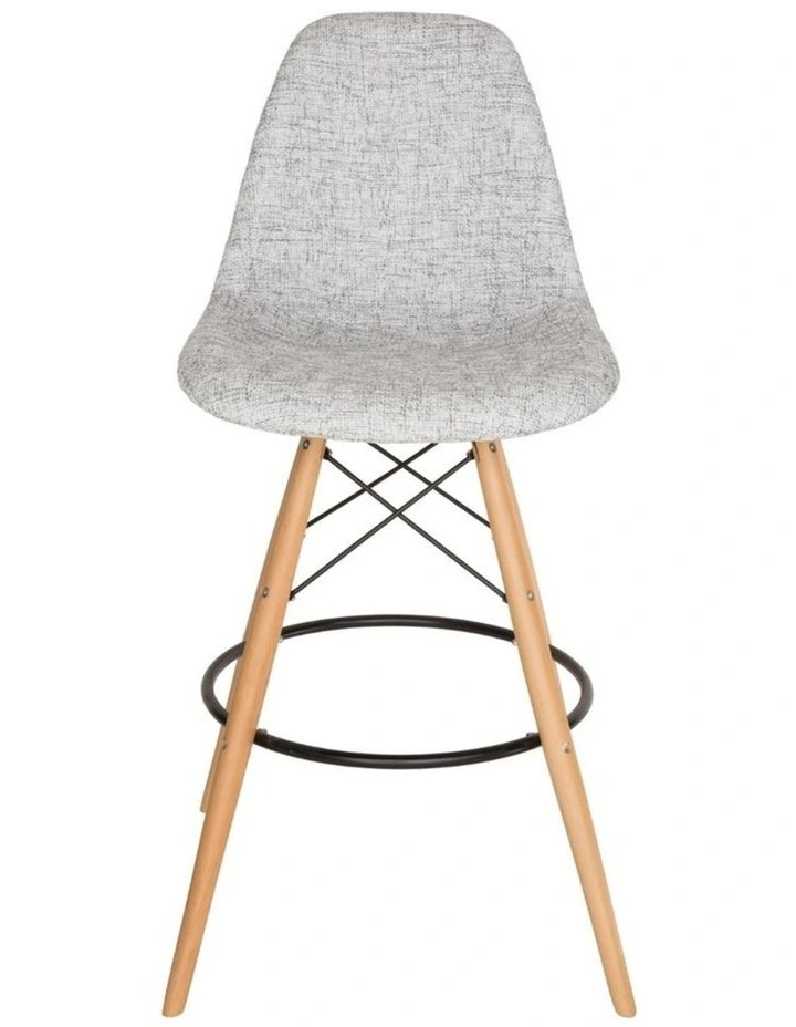 Replica Eames DSW Stool, Fabric & Natural image 1