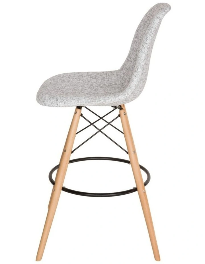 Replica Eames DSW Stool, Fabric & Natural image 3