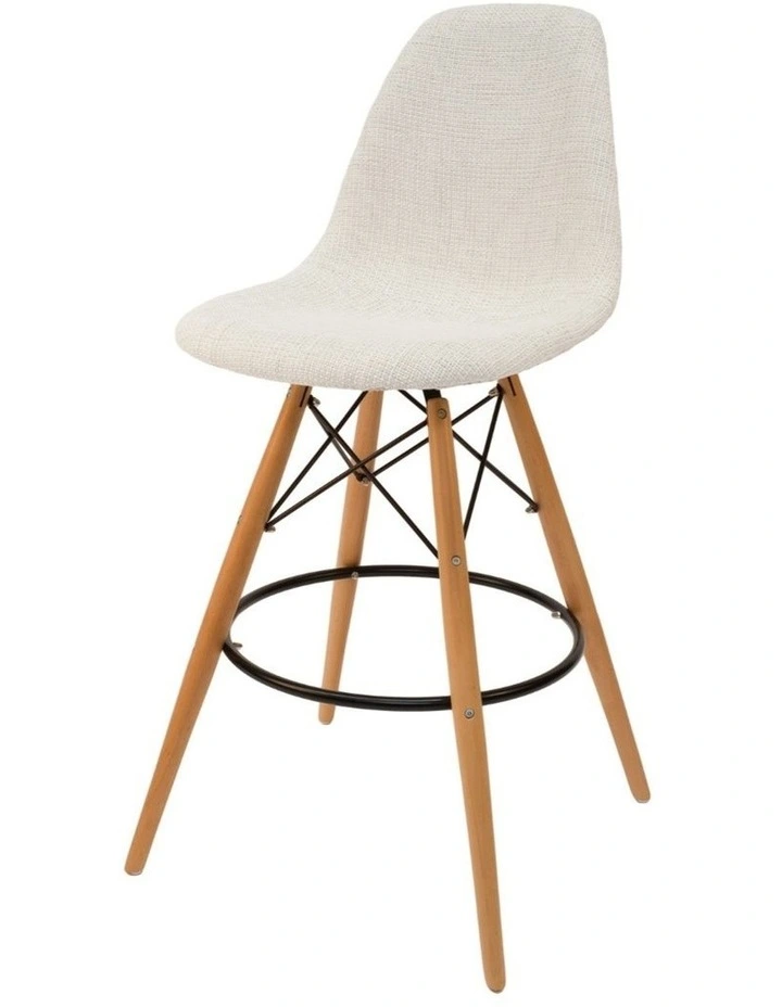 Replica Eames DSW Stool, Fabric & Natural image 2
