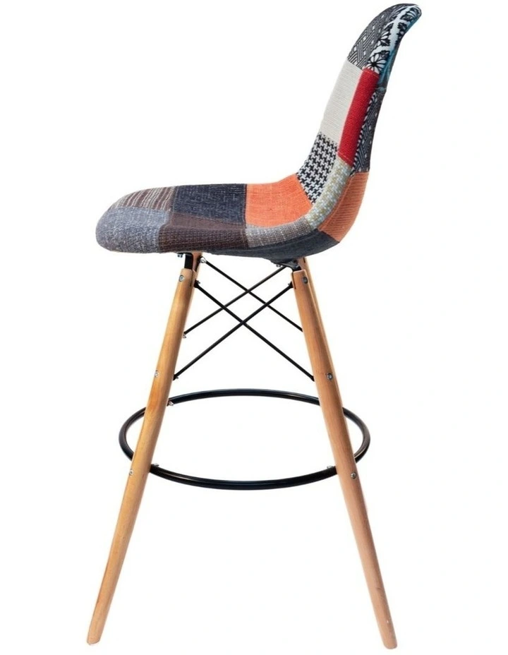 Replica Eames DSW Stool, Fabric & Natural image 3