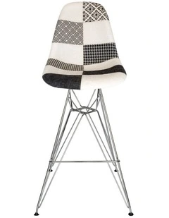 Replica Eames DSR Stool, Fabric & Chrome