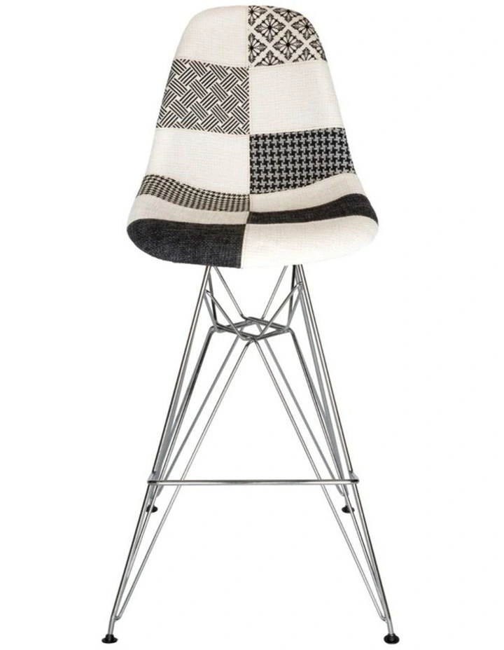 Replica Eames DSR Stool, Fabric & Chrome image 1