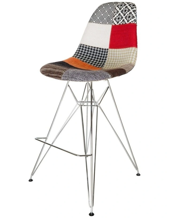 Replica Eames DSR Stool, Fabric & Chrome image 2