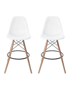 Pack of 2, Replica Eames DSW Stool, Plastic & Natural