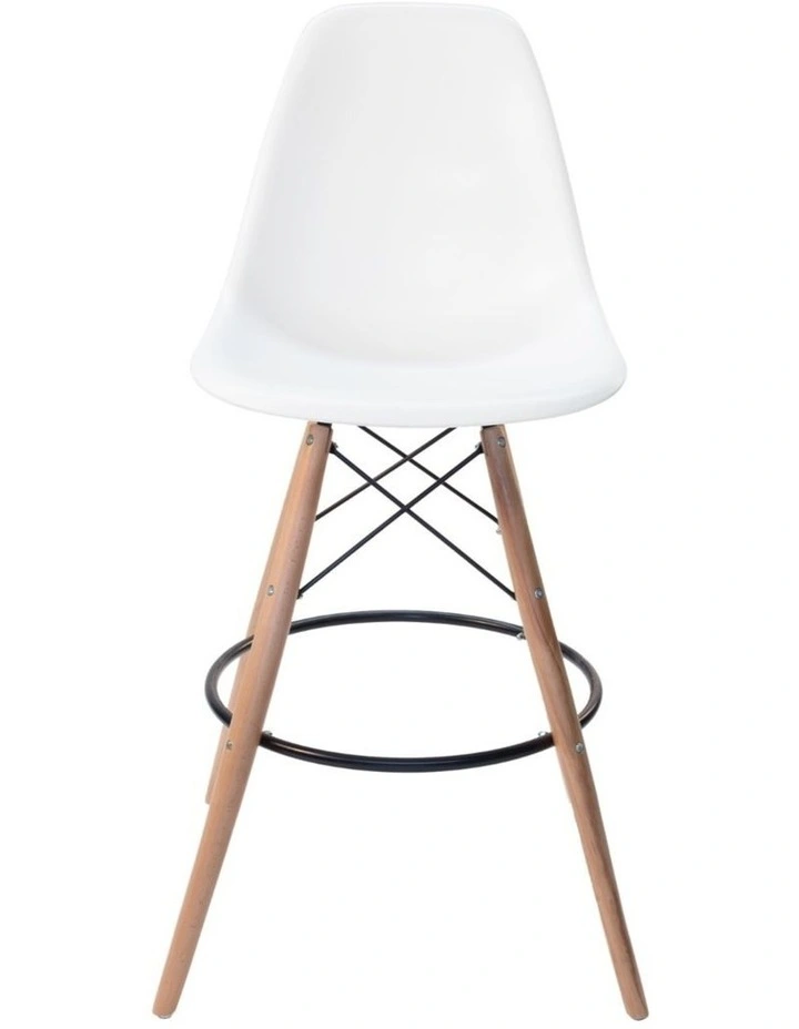 Pack of 2, Replica Eames DSW Stool, Plastic & Natural image 4