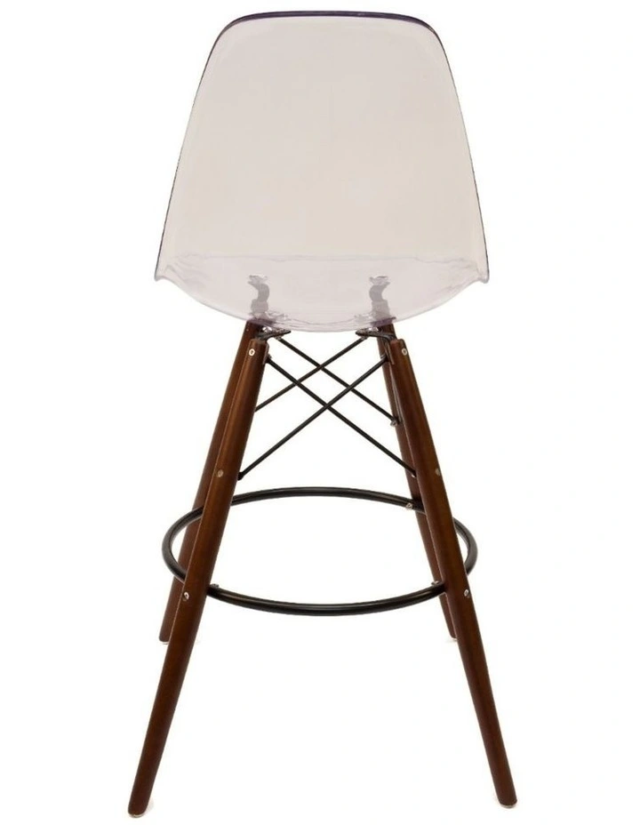 Replica Eames DSW Stool, Clear & Walnut image 4
