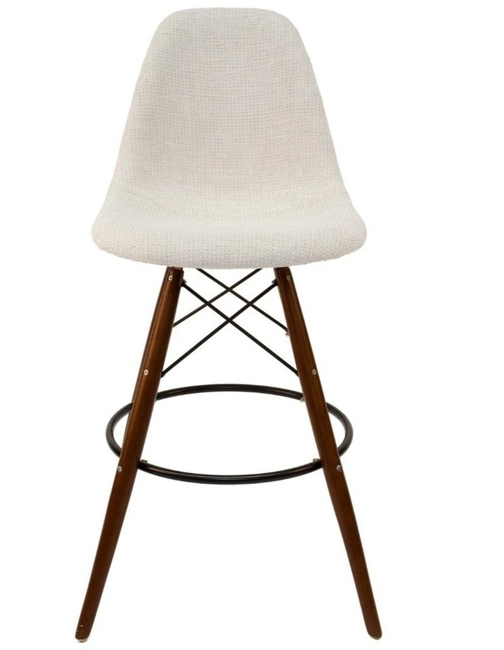 Replica Eames DSW Stool, Fabric & Walnut image 1