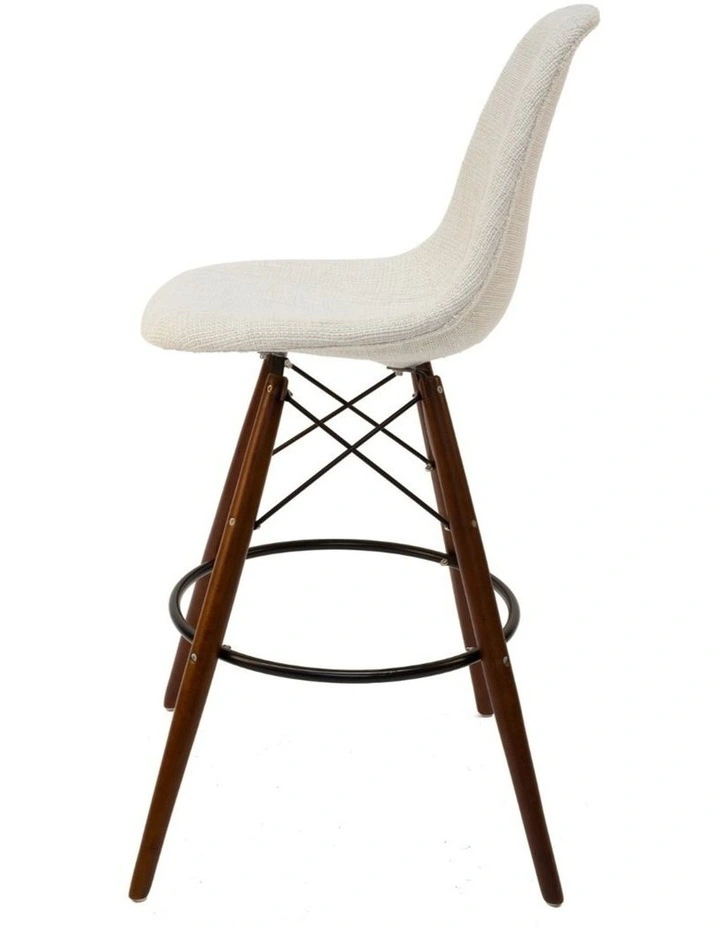 Replica Eames DSW Stool, Fabric & Walnut image 3