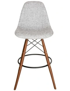 Replica Eames DSW Stool, Fabric & Walnut