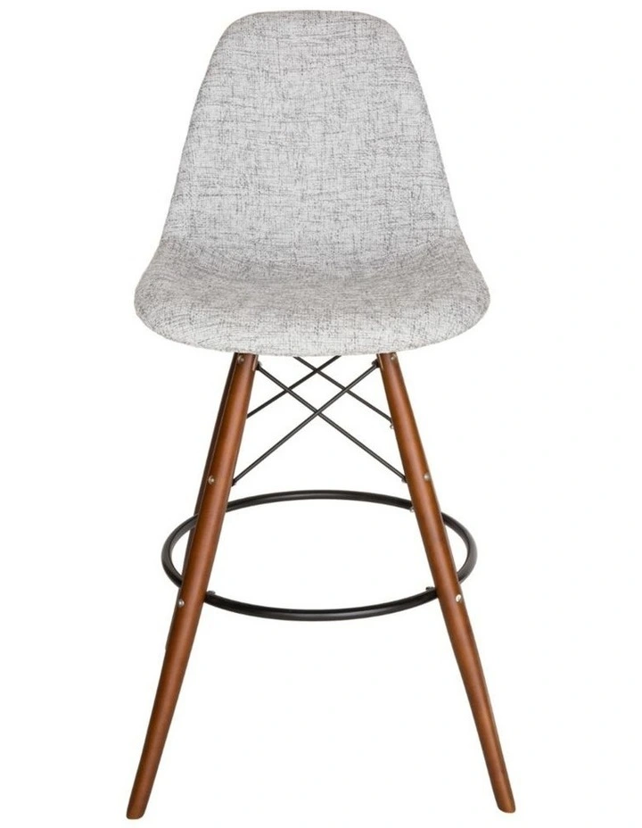 Replica Eames DSW Stool, Fabric & Walnut image 1