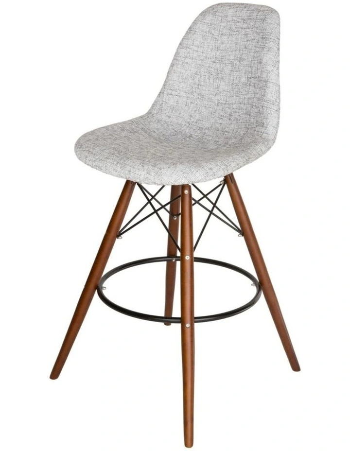 Replica Eames DSW Stool, Fabric & Walnut image 2