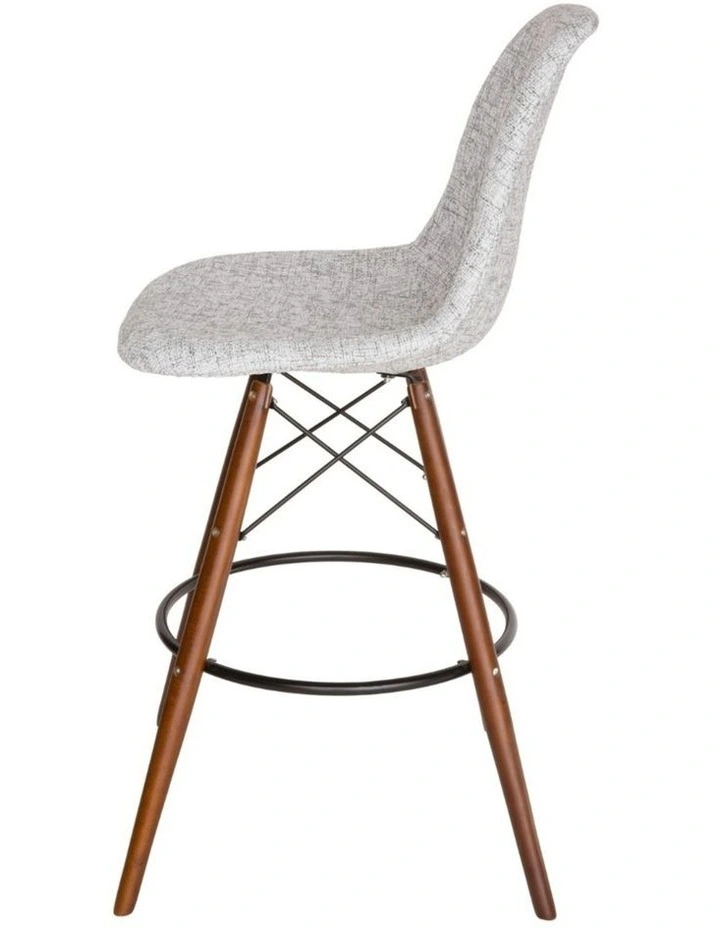 Replica Eames DSW Stool, Fabric & Walnut image 3