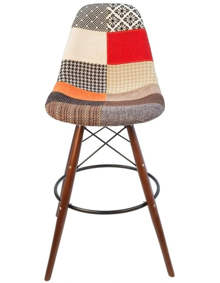 Replica Eames DSW Stool, Fabric & Walnut image 1