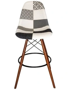 Replica Eames DSW Stool, Fabric & Walnut
