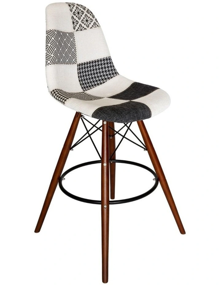 Replica Eames DSW Stool, Fabric & Walnut image 2