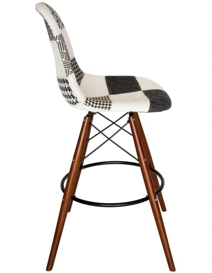 Replica Eames DSW Stool, Fabric & Walnut image 3