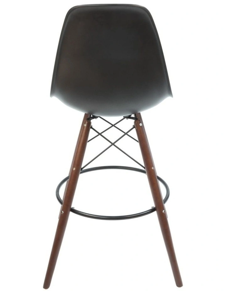 Pack of 2, Replica Eames DSW Stool, Plastic & Walnut image 5