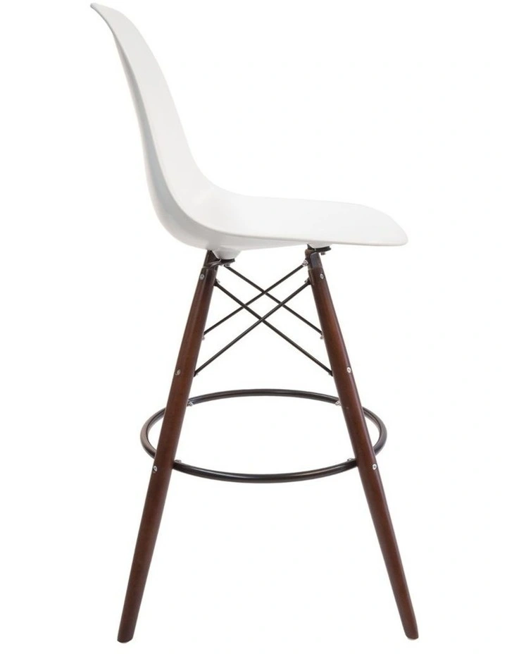 Pack of 2, Replica Eames DSW Stool, Plastic & Walnut image 4