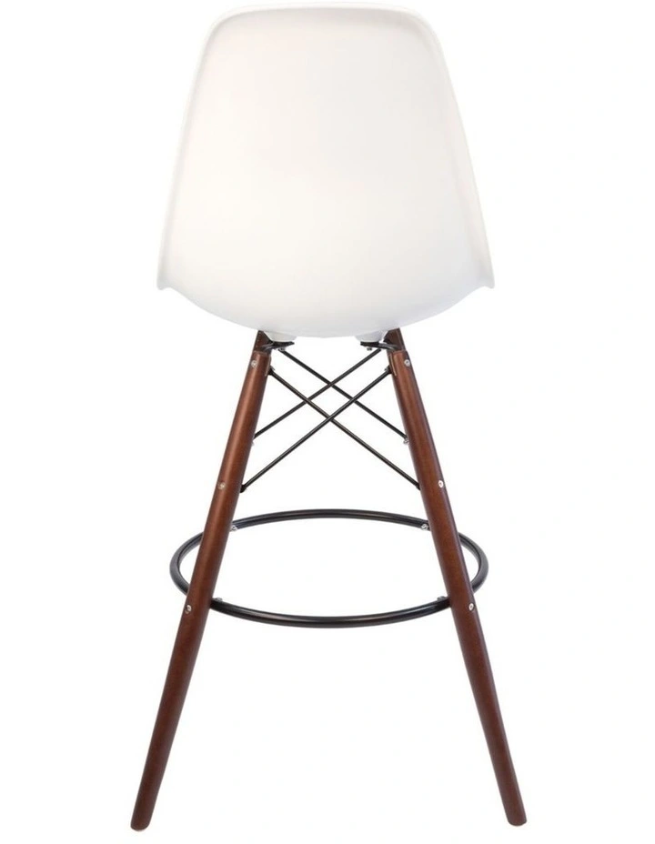 Pack of 2, Replica Eames DSW Stool, Plastic & Walnut image 5