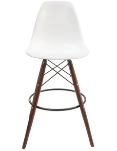Replica Eames DSW Stool, Plastic & Walnut