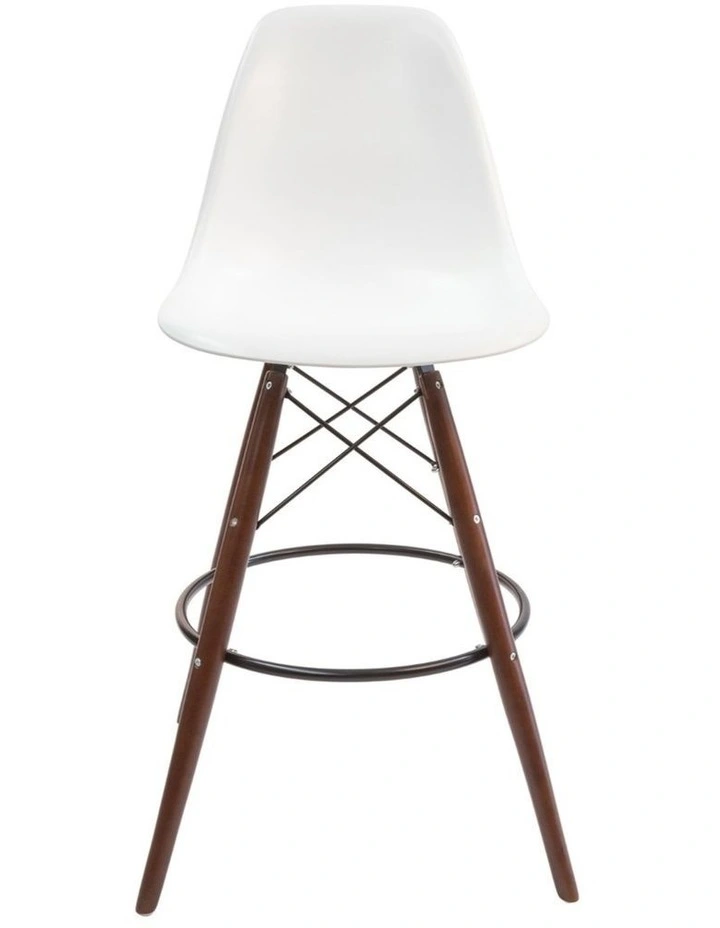 Replica Eames DSW Stool, Plastic & Walnut image 1