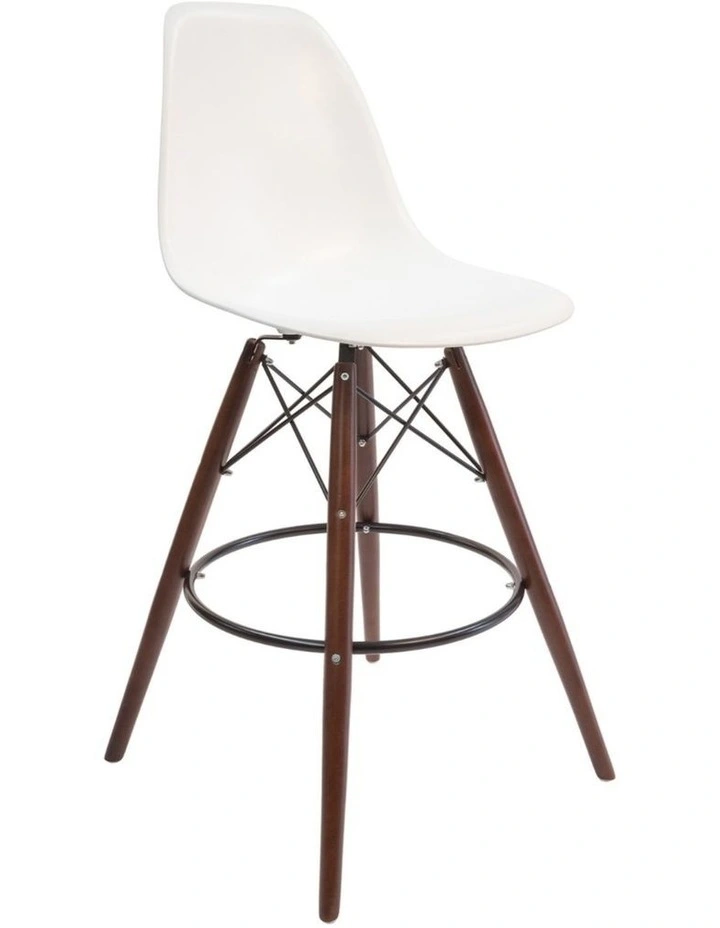 Replica Eames DSW Stool, Plastic & Walnut image 2