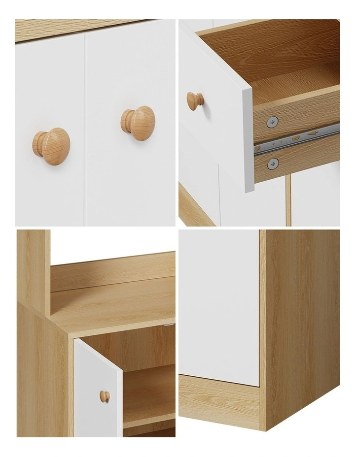 Oikiture Buffet Sideboard Storage Cabinet Kitchen Pantry Cupboard image 6