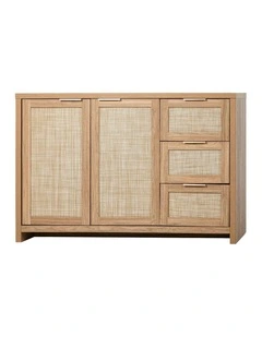 Oikiture Rattan Buffet Sideboard Storage Cabinet 3 Drawers