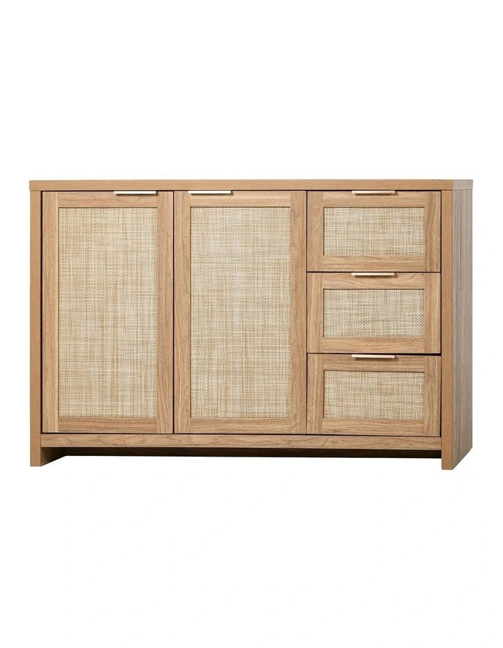 Oikiture Rattan Buffet Sideboard Storage Cabinet 3 Drawers image 1