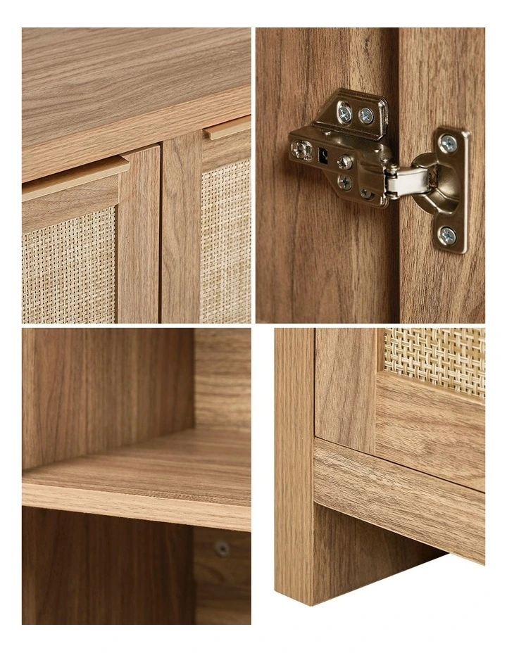 Oikiture Rattan Buffet Sideboard Storage Cabinet 3 Drawers image 6