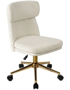 Oikiture Armless Office Chair Mid Back Computer Desk Chair Wheels Fabric White