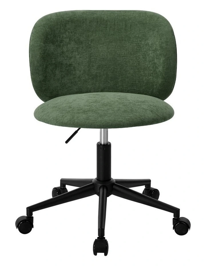 Oikiture Office Chair Armless Mid Back Swivel Ergonomic Chair Wheels Green image 2