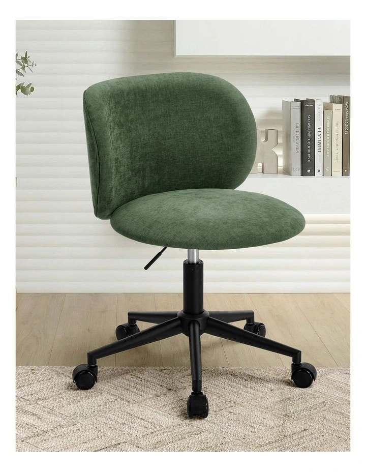 Oikiture Office Chair Armless Mid Back Swivel Ergonomic Chair Wheels Green image 4
